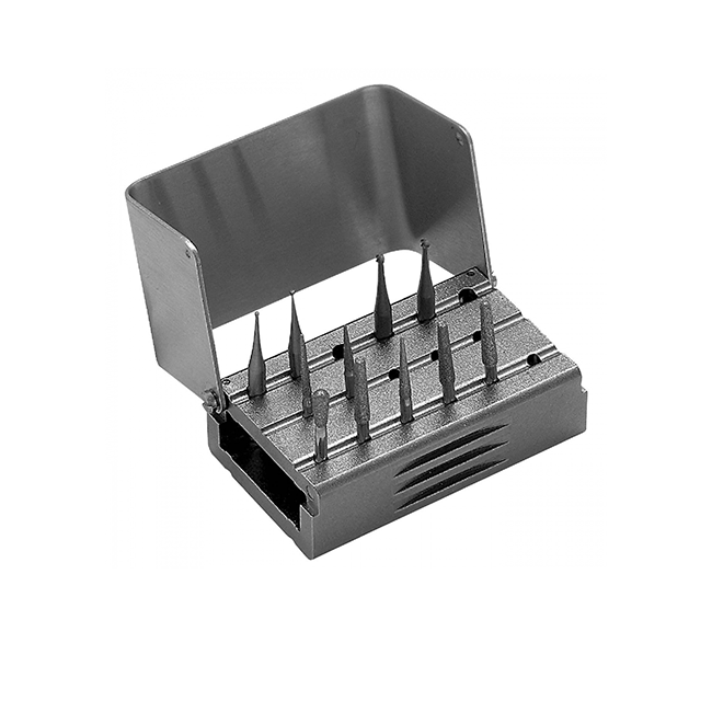 Подставка металлическая для хранения и стерилизации FG и CA боров, с крышкой, 17 мест | YDM (Япония)