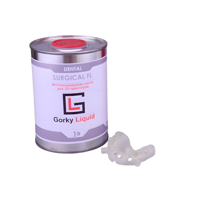 Gorky Liquid Dental Surgical FL SLA - фотополимерная смола для хирургических шаблонов, цвет полупрозрачный, 1 кг | Gorky Liquid (Россия)
