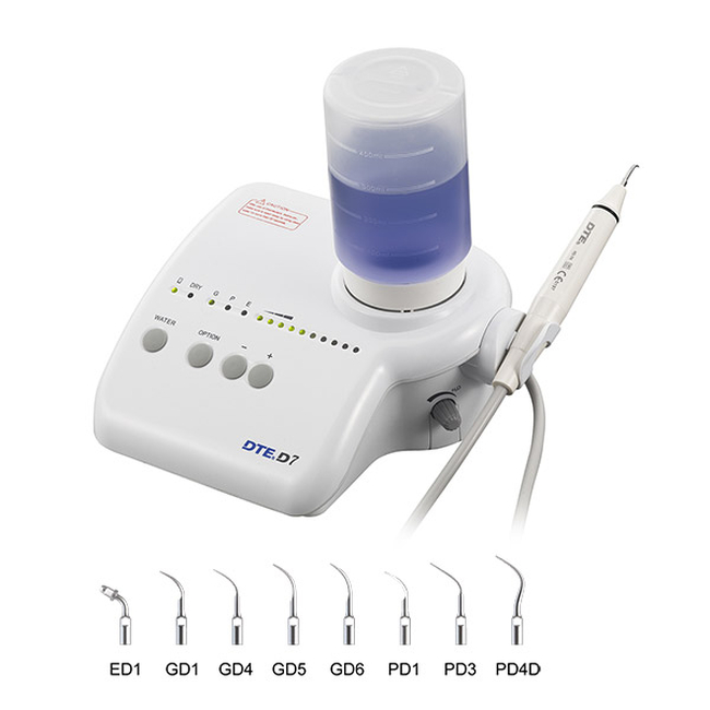 DTE-D7 - автономный ультразвуковой скалер, 8 насадок в комплекте | Woodpecker (Китай)